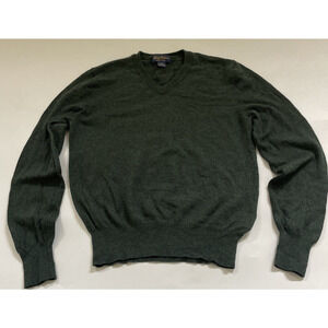 Brooks Brothers Sweater SAXXON‎ WOOL Lightweight Preppy Mens Medium V-Neck